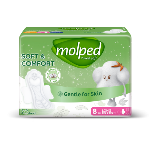 Прокладки MOLPED PURE&SOFT super гигиенические, 8 шт