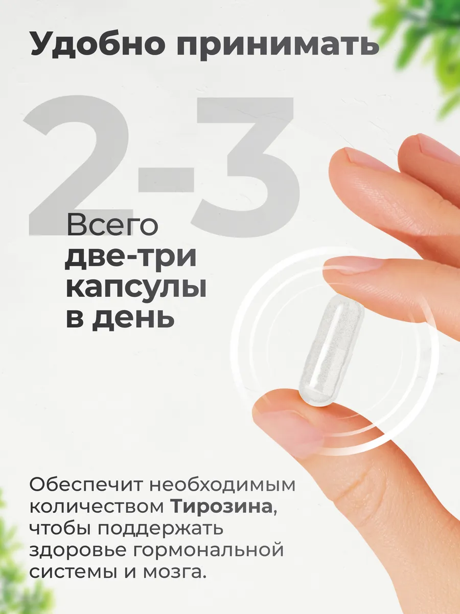 L-Тирозин 500 мг, 180 капсул, VitaMeal