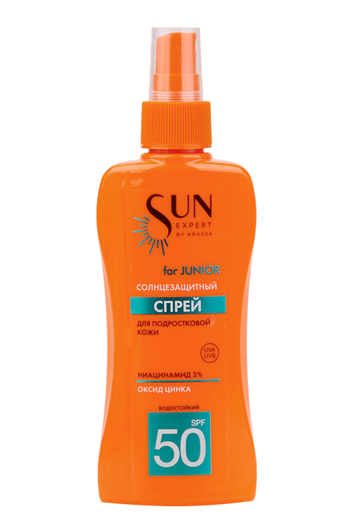Спрей Sun Expert by Krassa for Junior солнцезащитный SPF 50 д/подростков, 180 мл