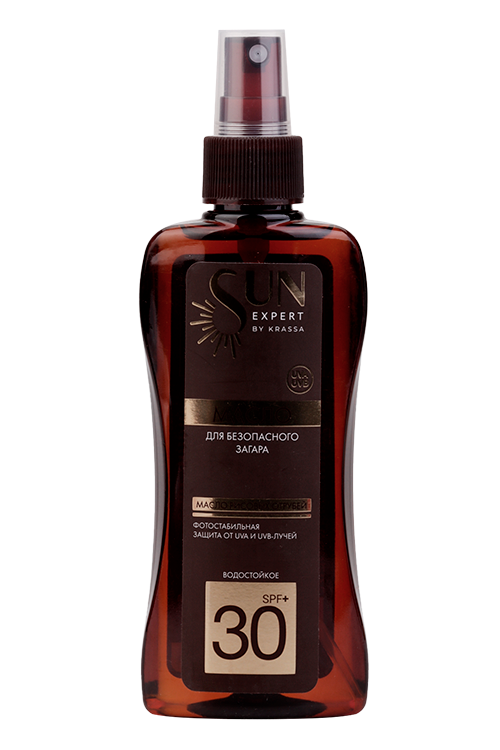 Масло Sun Expert by Krassa д/безопасного загара SPF 30+, 180 мл