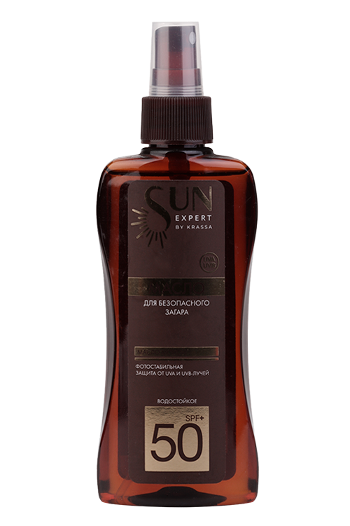 Масло Sun Expert by Krassa д/безопасного загара с маслом моной SPF 50+, 180 мл