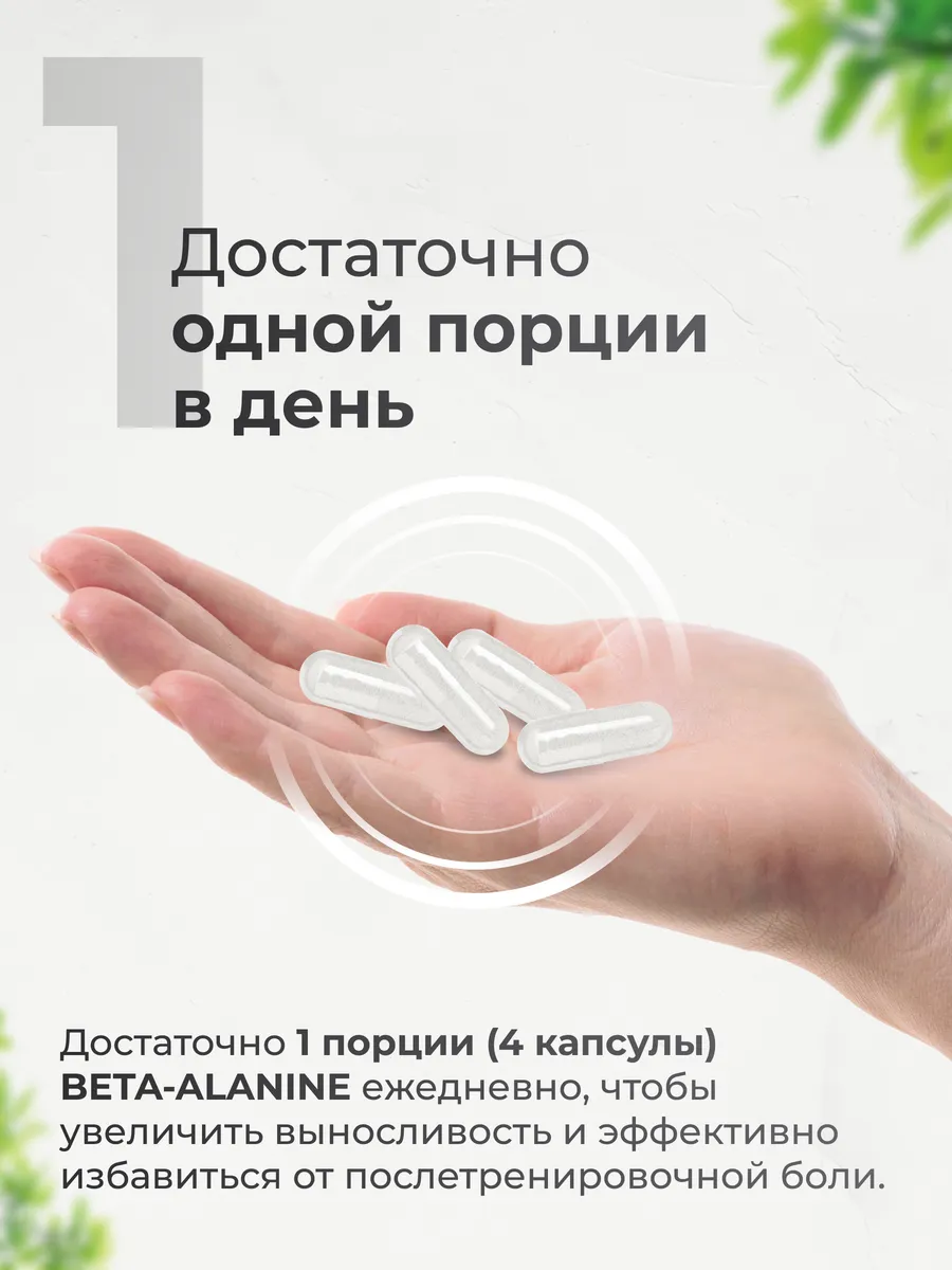 Бета-аланин капсулированный 2000 мг, аминокислоты, 180 капсул, VitaMeal