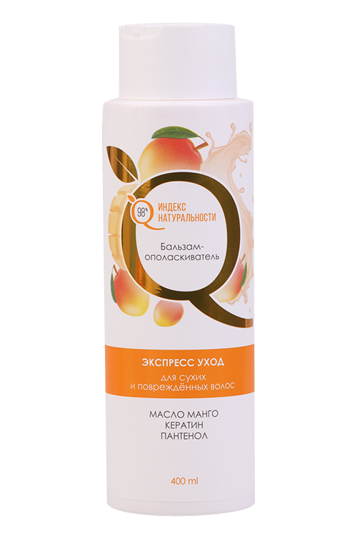 Бальзам-ополаскиватель Индекс натуральности Экспресс уход д/сух/пов вол мас манго/керат/пант, 400 мл