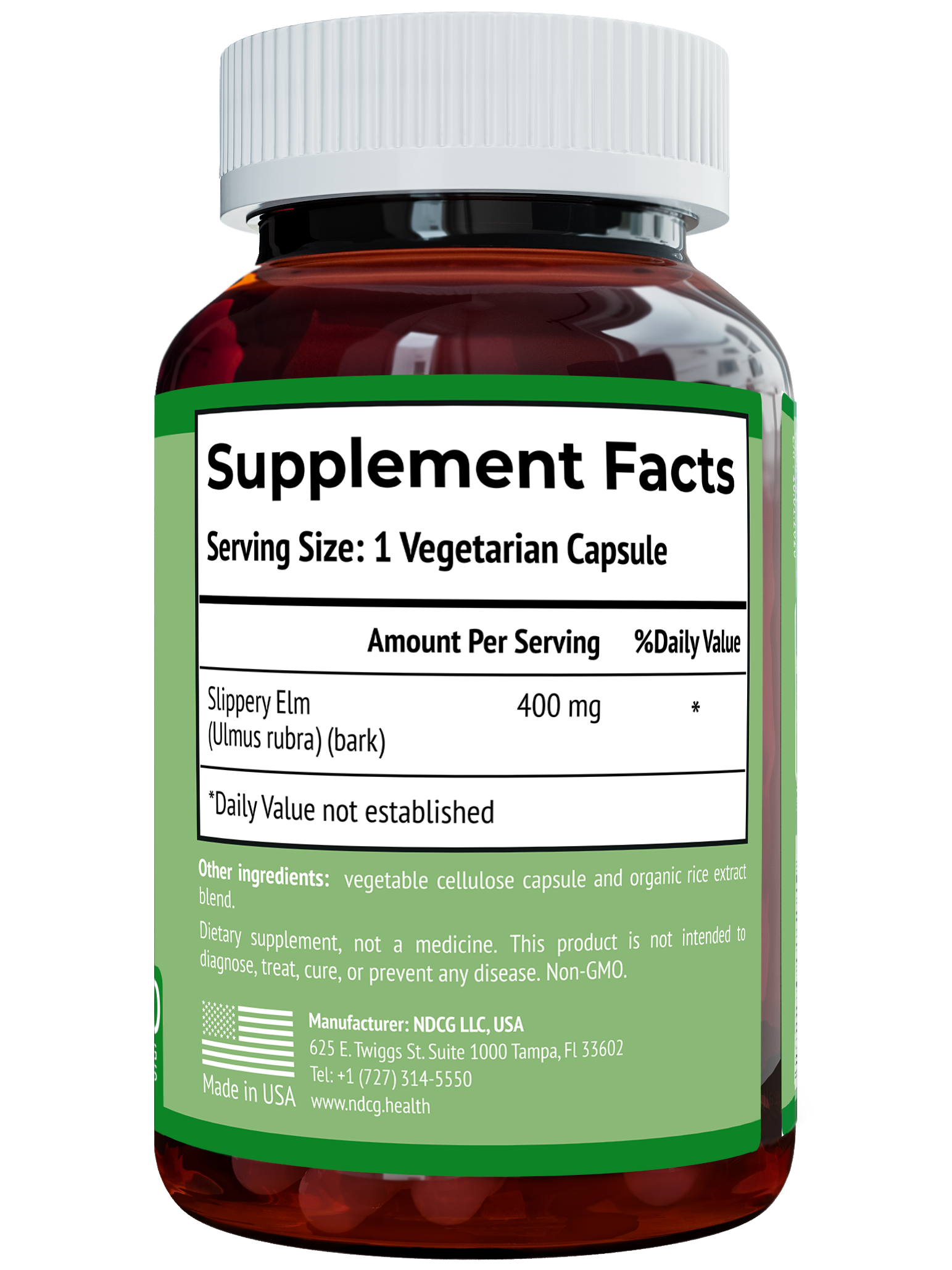Slippery Elm NDCG Скользкий вяз (Вяз ржавый)400 мг,100 капсул