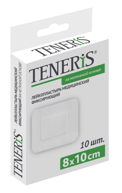 

Повязка пластырн Тенерис мед фиксир на нетканой основе 8х10 см, 10 шт