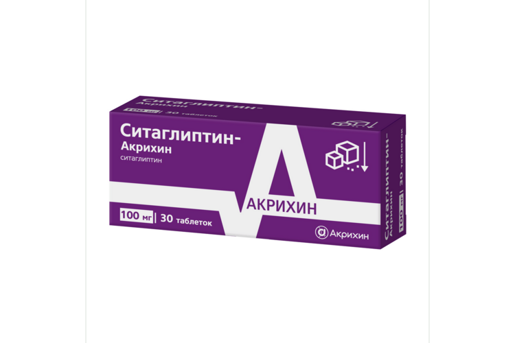 

Ситаглиптин-Акрихин 100 мг, 30 шт, таблетки покрытые пленочной оболочкой