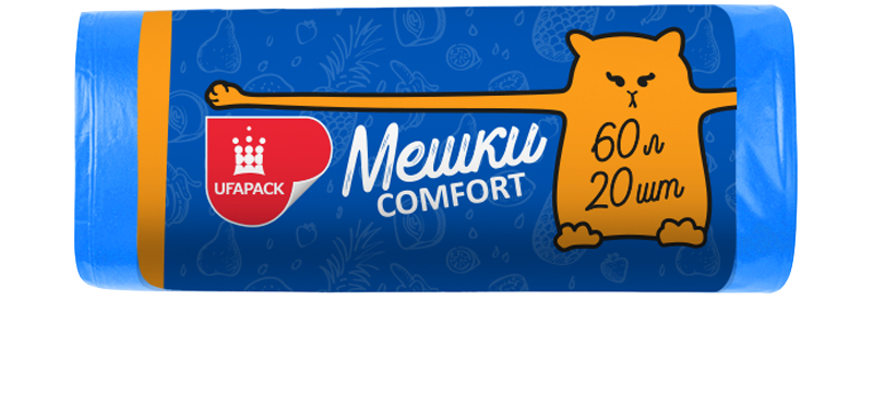 Пакеты UFAPACK дмусора синие 60 л 20 шт 68₽
