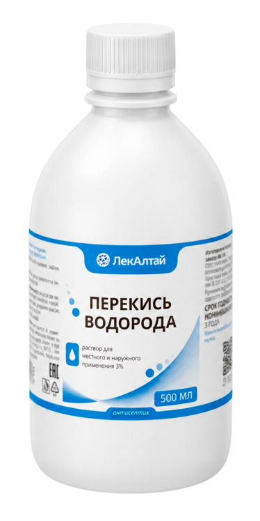 Перекись водорода 3%, 500 мл, раствор