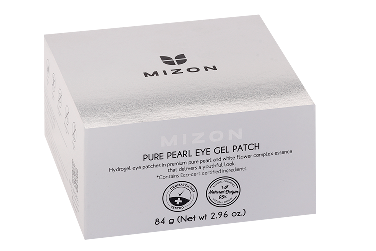 Патчи Mizon Pure Pearl Eye Gel гидрогелевые с экстр белого жемчуга д/кожи вокруг глаз, 60 шт
