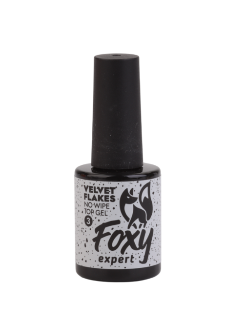 Топ FOXY EXPERT Velvet Flakes д/гель-лака матовый б/липкого слоя с хлопьями 10 г, (4603775766728)
