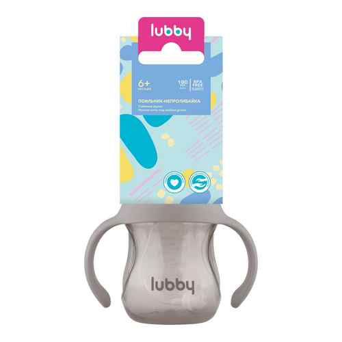 Поильник-непроливайка Lubby с ручками (с 6 мес), 180 мл