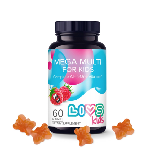 Комплекс Мега мультивитамин д/детей со вкусом малины LIVS, 2,5 г, 60 шт, пастилки мармеладные