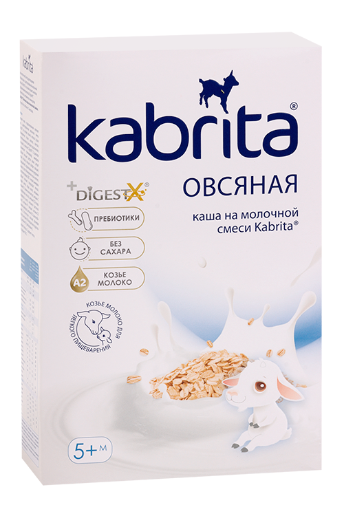 

Каша Kabrita овсяная на молочной смеси (с 5 мес), 180 г