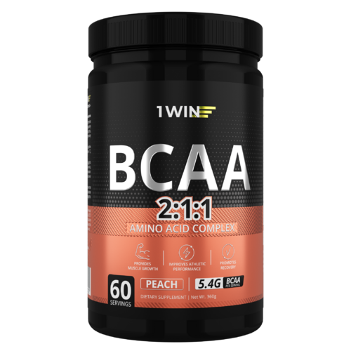 BCAA 2:1:1 1WIN Персик, 360 г, (60 порций)