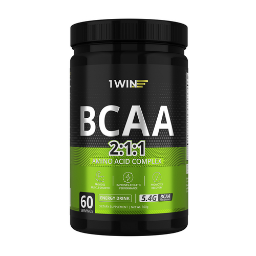 BCAA 2:1:1 1WIN Энергетик 60 порций, 360 г, банка