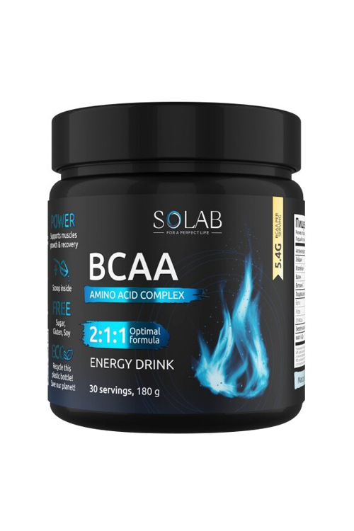 

BCAA 2:1:1.Solab энергетик 30 порций, 180 г, банка