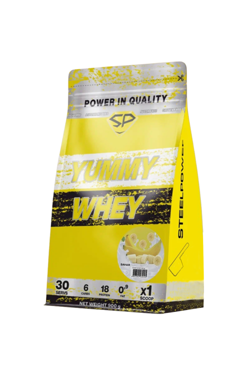 Протеин STEELPOWER YUMMY WHEY сывороточный банан, 900 г