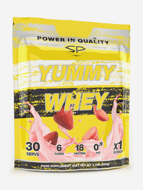 Протеин STEELPOWER YUMMY WHEY сывороточный клубника, 900 г
