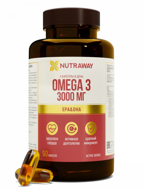 Омега 3-35 %, 1 350 мг, 90 шт, капсулы NUTRAWAY