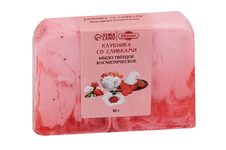 

Мыло Добропаровъ косметич руч работы Клубника со сливками, 80 г