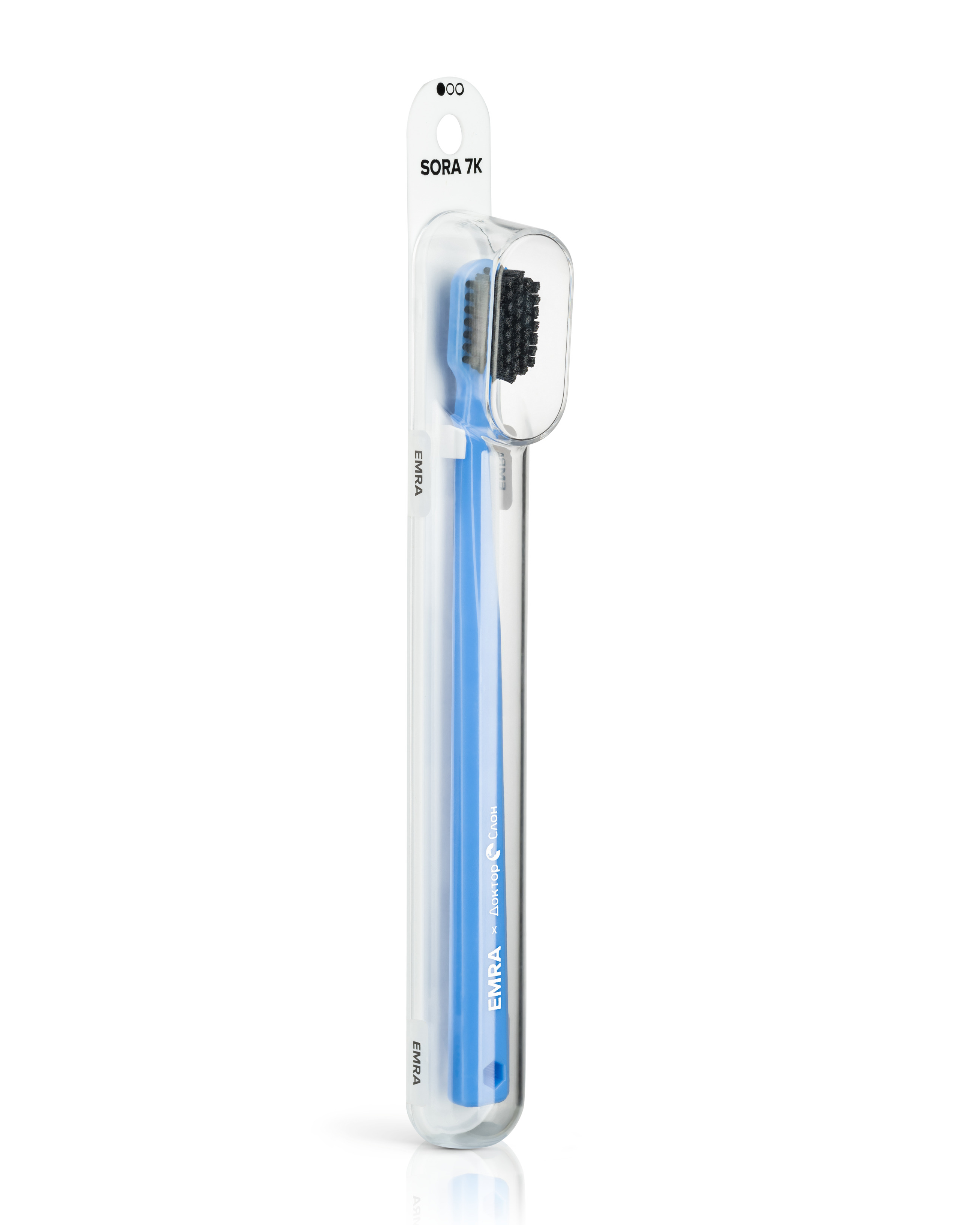 EMRA Щетка мануальная Sora 7K The Blue Доктор Слон синяя в блистере средняя жесткость
