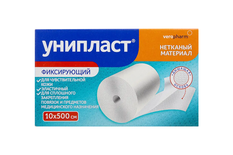Пластырь Унипласт гипоаллерг фиксир неткан осн 10 х 500 см