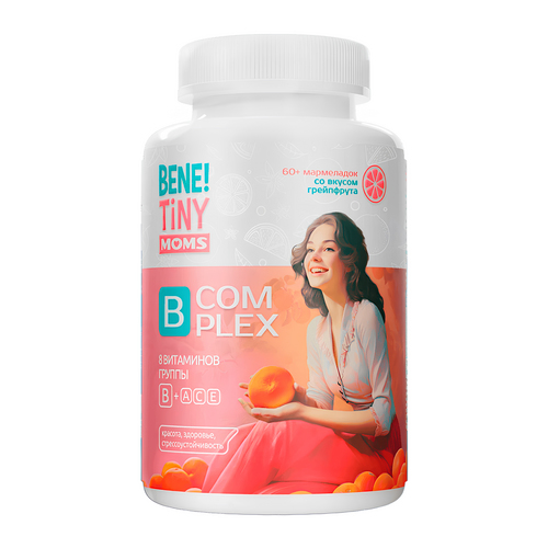 

Витамины группы В BeneTiny 60+ мармеладок со вкусом грейпфрута, 215 г