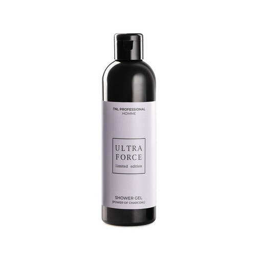 Гель д/душа TNL Ultra Force с черным углем мужской, 250 мл