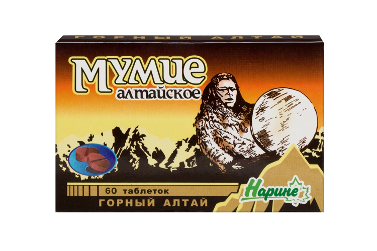 Мумие Алтайское Нарине, 0,2 г, 60 шт, таблетки