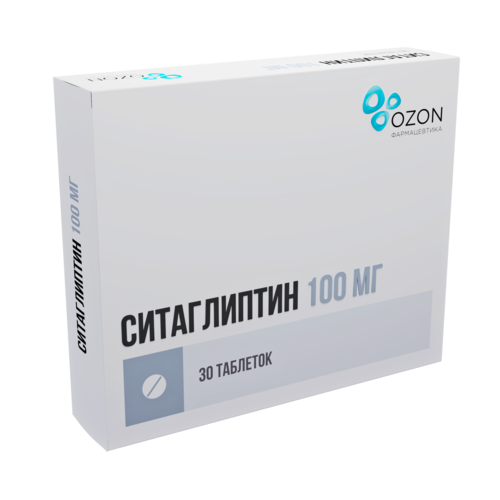 

Ситаглиптин 100 мг, 30 шт, таблетки покрытые пленочной оболочкой