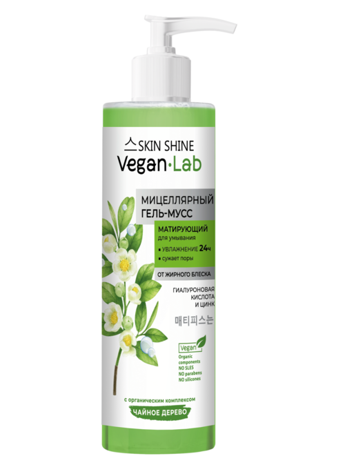 Гель-мусс Skin Shine мицеллярный матирующий д/умывания, 250 мл