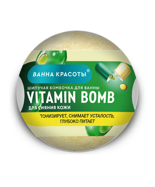 

Бомбочка Fitoкосметик Ванна Красоты Vitamin Bomb шипучая д/сияния кожи д/ванны, 110 г