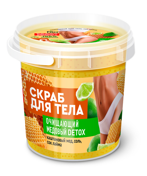 Скраб Fitoкосметик Народные рецепты Organic очищающий медовый детокс д/тела, 155 мл
