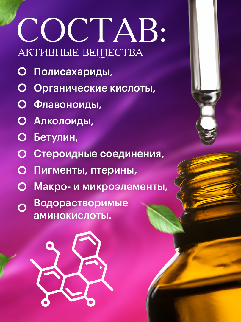 Чага (гриб) экстракт ДК СО2 клеточный сок, Экстравар, 15 мл