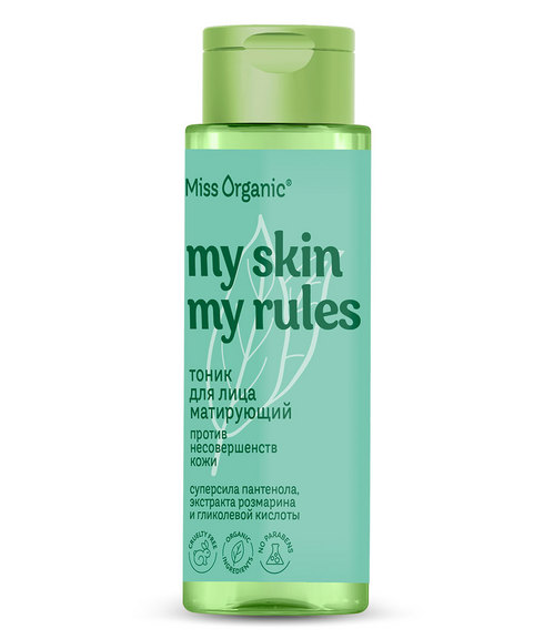 Тоник Miss Organic матирующий против несовершенств кожи д/лица, 190 мл