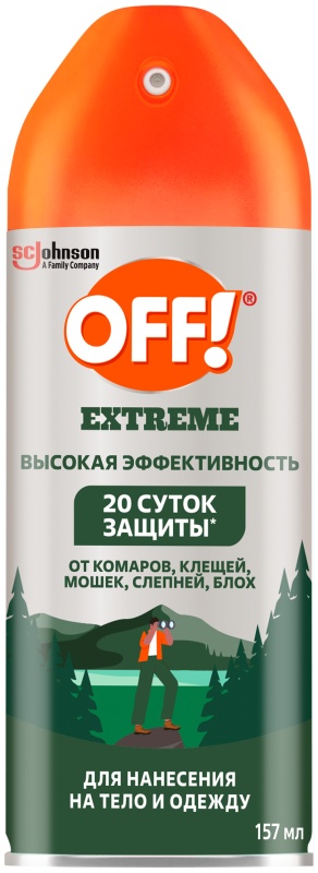 

Аэрозоль Off Extreme от комаров, 157 мл