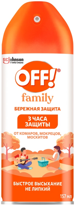 

Аэрозоль Off Family от комаров, 157 мл