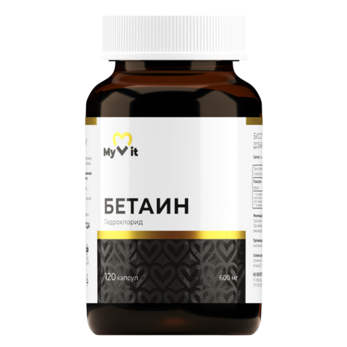 Бетаин MyVit, 600 мг, 120 шт, капсулы
