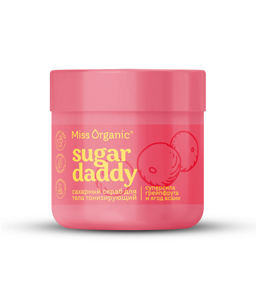 Скраб Miss Organic Sugar Daddy сахарный тонизирующий д/тела, 140 мл