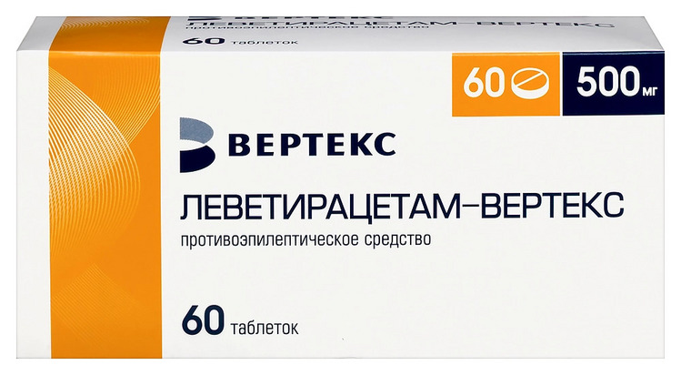 

Леветирацетам-Вертекс 500 мг, 60 шт, таблетки покрытые пленочной оболочкой