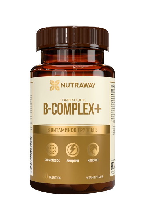 В-Комплекс Nutraway 8 витаминов группы В 250 мг 60 шт таблетки 465₽