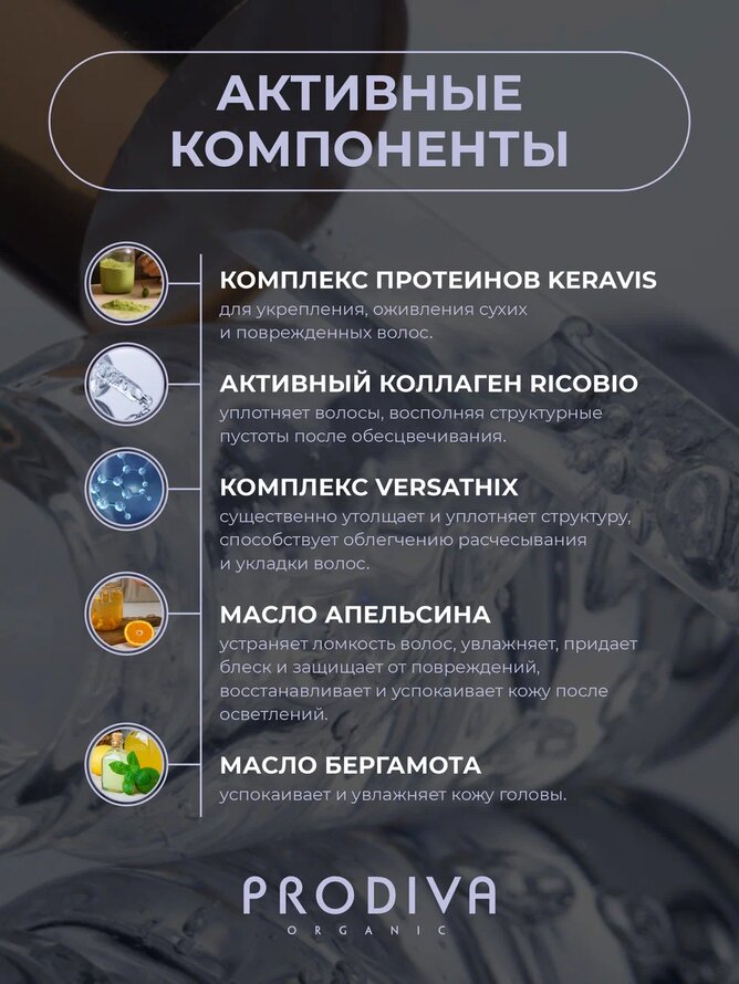 Шампунь тонирующий с фиолетовыми пигментами THE FOUNDATION SILVER PRODIVA, 250 мл