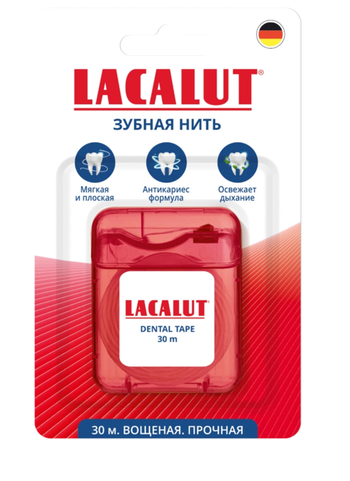З/нить Lacalut dental tape с фторидом, 30 м