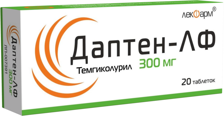 Даптен-ЛФ 300 мг, 20 шт, таблетки