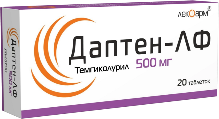 Даптен-ЛФ 500 мг, 20 шт, таблетки