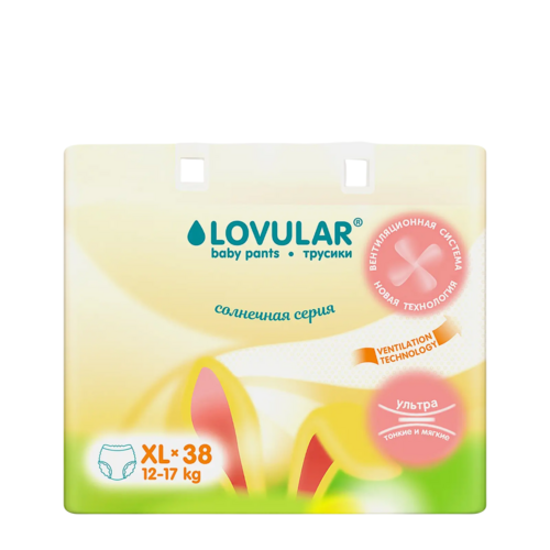Трусики-подгузники Lovular Q XL (12-17 кг), 38 шт