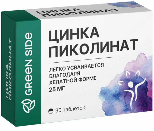 Пиколинат Хрома Green Side, 300 мг, 30 шт, таблетки