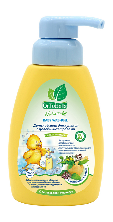 Гель Dr.Tuttelle д/купания с целебными травами д/детей, 260 мл