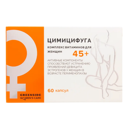 Цимицифуга+ витамины д/женщин 45+, 450 мг, 60 шт, капсулы