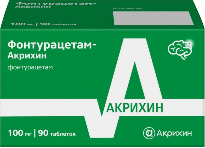 Фонтурацетам-Акрихин 100 мг, 90 шт, таблетки